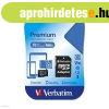 Mem�riak�rtya Verbatim Micro SDHC 16GB Class 10 + adapter