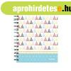 Spir�lf�zet A5 100 lap kock�s Graphic Pastel Mix / Feathers