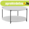 Kerek doh�nyz�asztal, fa, feh�r, fekete f�m l�bakkal - RONDO