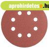 GRAPHITE Csiszolpapr, tpzras 125mm, K240, 8 lyukkal, 5d