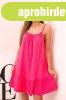 R�vid muszlin fodros p�ntos ruha IT-70 fukszia