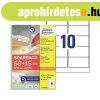 Etikett c�mke, 96x50,8 mm, univerz�lis, 65 lap, 10 c�mke/lap