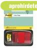 Jel�l�c�mke, m�anyag, 50 lap, 25x43 mm, 3M POSTIT, piros