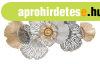 Fali dekor�ci�, vir�gok levelekkel, antracit, feh�r, arany -