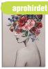 V�szon fali k�p, n�i portr�, vir�gos, 80x120 cm - BOCCELLI -