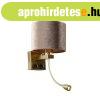 Fali l�mpa bronz sz�n�, taupe b�rsony �rny�kkal 18 cm - Bres