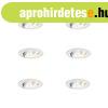 6 darabos s�llyesztett spotl�mpa szett feh�r 6,8 cm LED-del 
