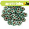 Cseh prselt virg gyngy - Turquoise Green Copper - 5mm