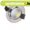 LED spotlmpa, 8W, COB, kerek, billenthet, inox, fehr fny