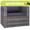 szrke polyrattan kerti szk ht- s lprnval