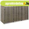 szrke polyrattan hrmas kerekeskuka trolfszer 207x80x117