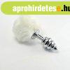  Spiral Pompon Metal Plug White 