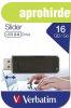 Pendrive, 16GB, USB 2.0, VERBATIM "Slider", fekete