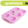 Szilikon muffinst-forma - 6 adagos - Pink