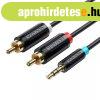 Vention Mini Jack 3,5 mm-es dugasz s 2x RCA dug kbel, 2 m