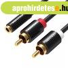 3,5 mm-es aljzat 2x RCA dug audiokbel 2 m-es szellzvel V