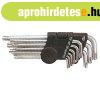 HK0042 csavarkulcs kszlet, 9 rszes, T10-T50, Torx, cskulc