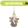 Karcsonyi dekorci (angyal szrke szrme ruhban, arany cs