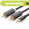 UGREEN AV102 kbel 2x RCA (Cinch) jack 3,5 mm 10 m (fekete)