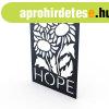 Fali dekorci HOPE felirattal, fekete, fm, 45x35cm - HOPE 