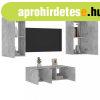 4 darab betonszrke szerelt fa fali TV-btor LED-del
