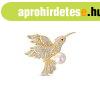 JwL Luxury Pearls B&#xE1;jos aranyozott kolibri bross va