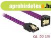 DeLock SATA cable 6 Gb/s 50 cm down / straight metal purple 