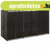 fekete polyrattan hrmas kerekeskuka trolfszer 207x80x117