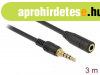 DeLock Stereo Jack 3,5mm Extension male/famale cable 3m Blac