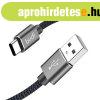 USB-A?USB-C kbel Budi 206T/2M 2,4A 2M (fekete)