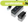 AXAGON HUE-S2BL 4x USB 3.0 hub gyorstlts tmogatssal + h