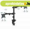 Gembird MA-D2-03 Adjustable desk mounted double monitor arm 