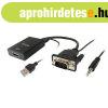 Equip talakt - 119038 (VGA to HDMI with Audio, fekete)