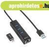 Sharkoon USB Hub - Aluminium Hub Type-C adapter + RJ45 (3por