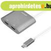 USB-C adapter dupla HDMI 4k 30Hz-hez, Kwmobile, ezst, fm, 