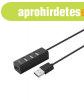 Astrum USB2.0 4 port HUB fekete UH050