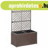 Barna rcsos polyrattan magasgys 2 kaspval 58 x 30 x 107 