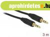 DeLock Stereo Jack Cable 3.5 mm 3 pin male > male 3m Blac