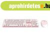 Wireless keyboard + mouse set MOFII Sweet 2.4G (White-Pink)