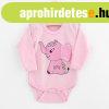 Baba hossz ujj body New Baby Happy Elephant pink