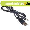 Akyga AK-DC-04 USB-A / DC 5,5 x 2,4mm cable 0,8m Black