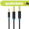 Audiokbel 3.5mm TRS 2x 6.35mm Vention BACBF 1m (fekete)