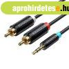 Audio kbel 3.5mm 2x RCA Vention BCLBH 2m Fekete