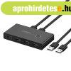 UGREEN KVM USB switch 2x4 USB 2.0 (fekete)