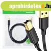 UGREEN US135 USB 2.0 AB nyomtatkbel, aranyozott, 3 m (feke