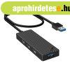 Adapter Hub 4 in 1, INVZI, MH04, 4x USB 3.0 (black)