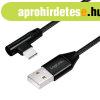 Logilink USB 2.0 Type-C cable C/M (90) to USB-A/M 0,3m Blac