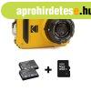 Kodak Pixpro WPZ2 Yellow Waterproof + 2db akku 16GB microSD 