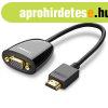 UGREEN MM105 HDMI-VGA adapter, hang nlkl (fekete)