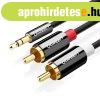 UGREEN AV116 kbel 3,5 mm-es Jack 2RCA-hoz (Cinch) 1 m (feke